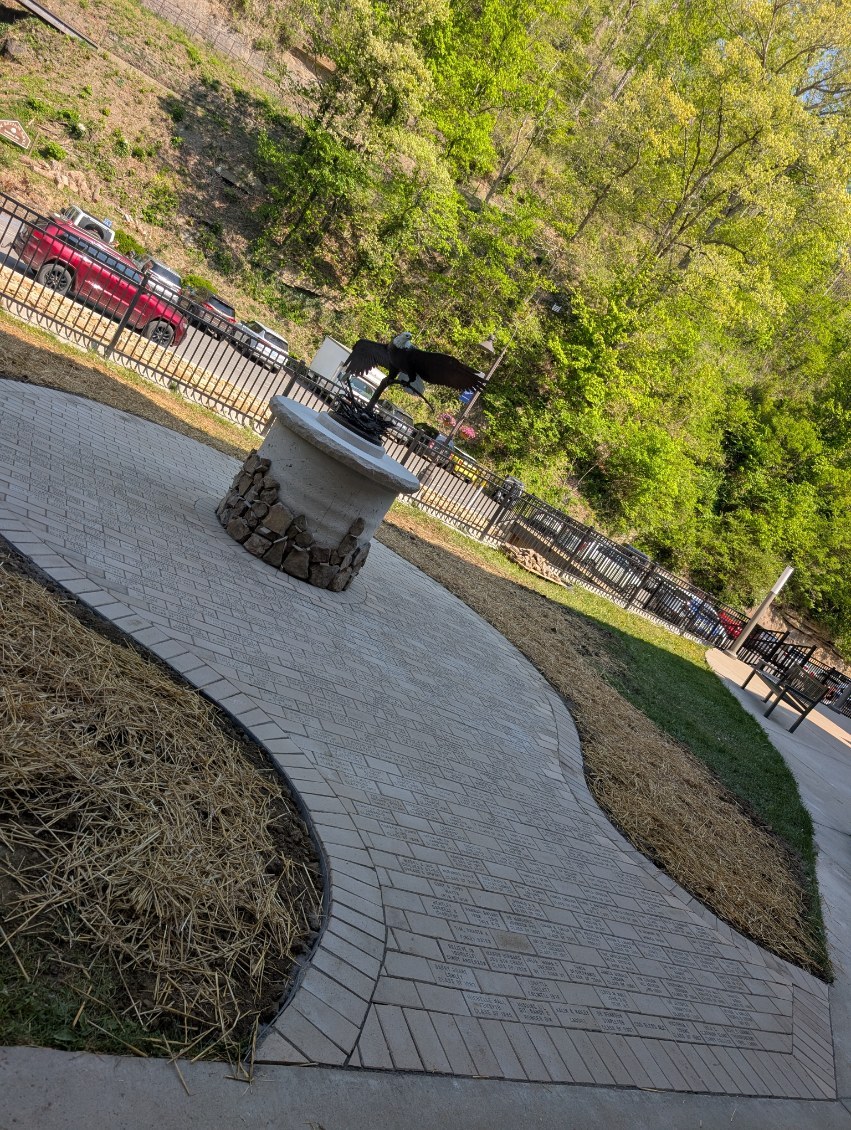 Concrete and asphalt paving — stamped concrete path