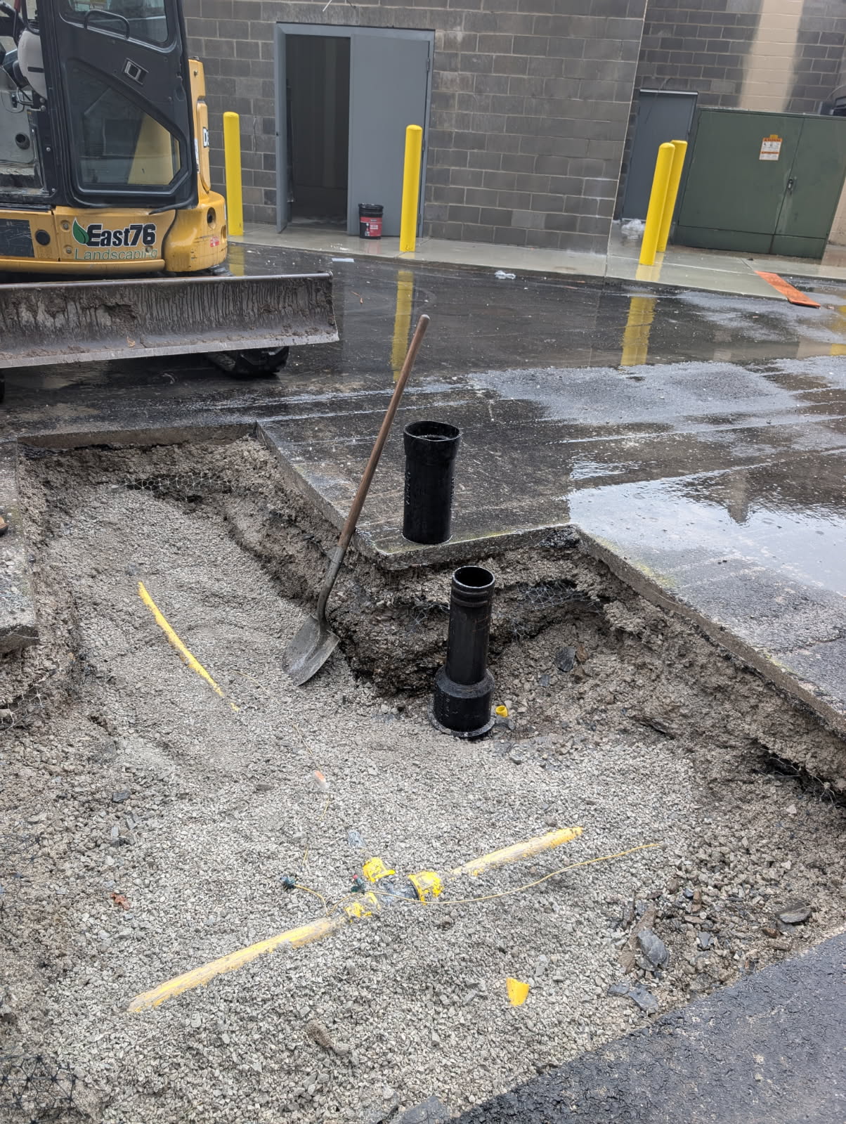 East76 crew installing utilities on a commercial site